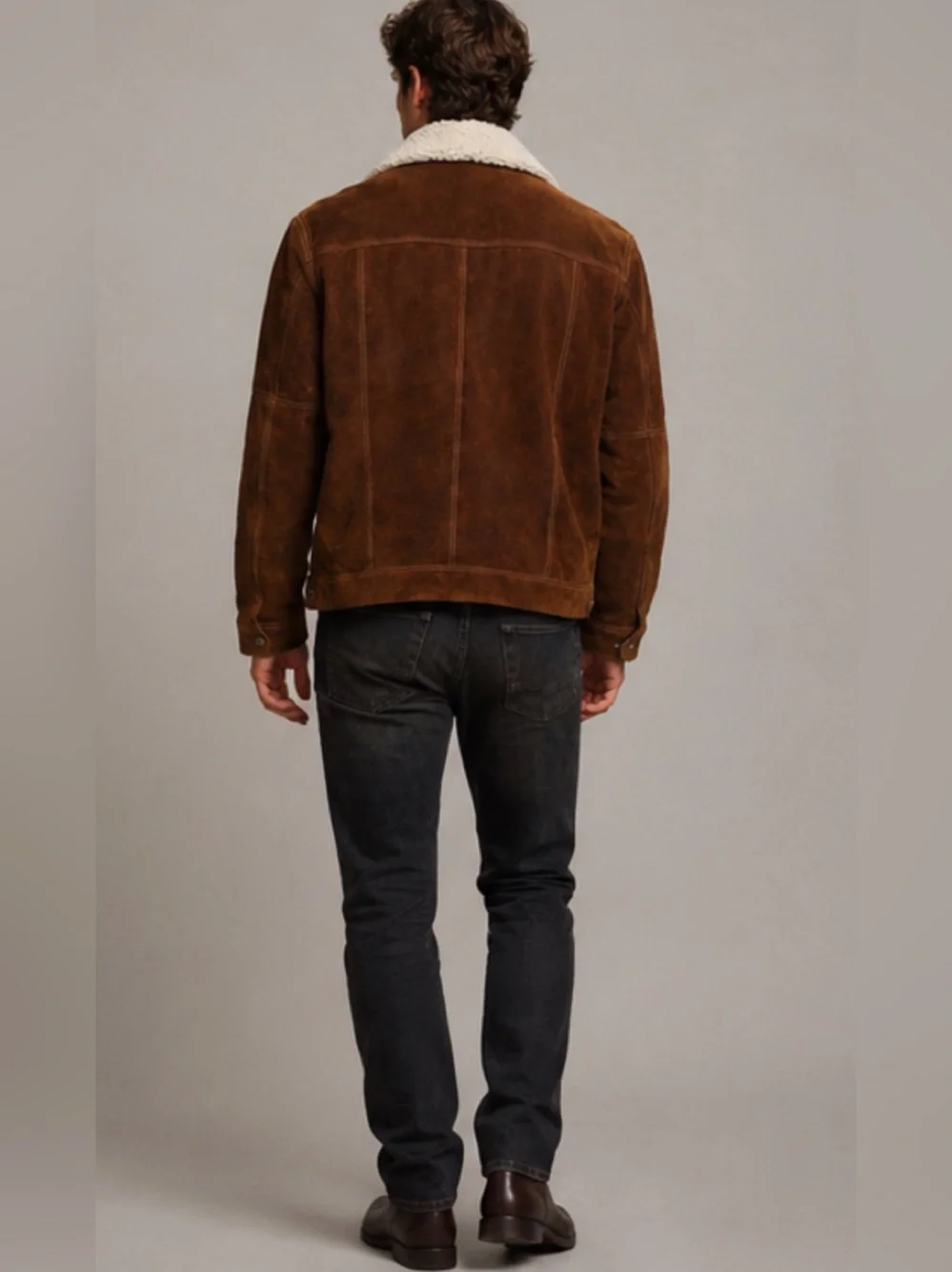 Vintage 70s Towncraft Suede Shearling Ranch Jacket 46 REG Western Trucker
